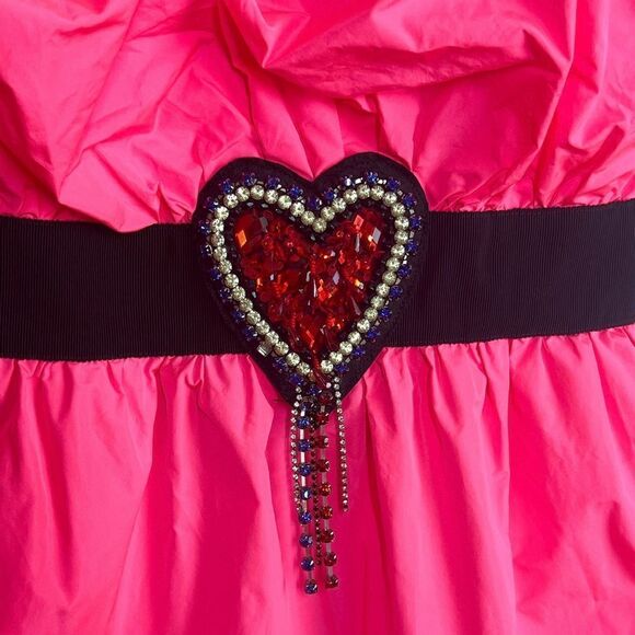 MGSM Neon Pink Off Shoulder Heart Dress, Small - Picture 9 of 12
